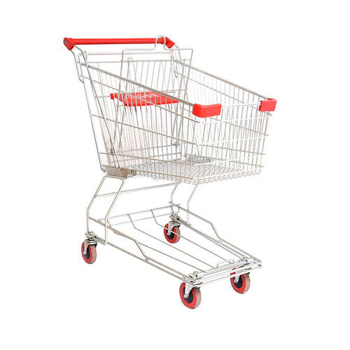 Pvc Ordinary Red Wheel Shopping Cart