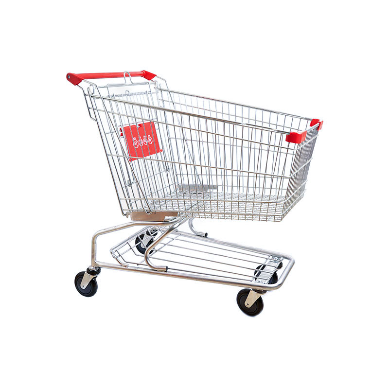 Zinc Plated Folding Shopping Trolley For Supermarket