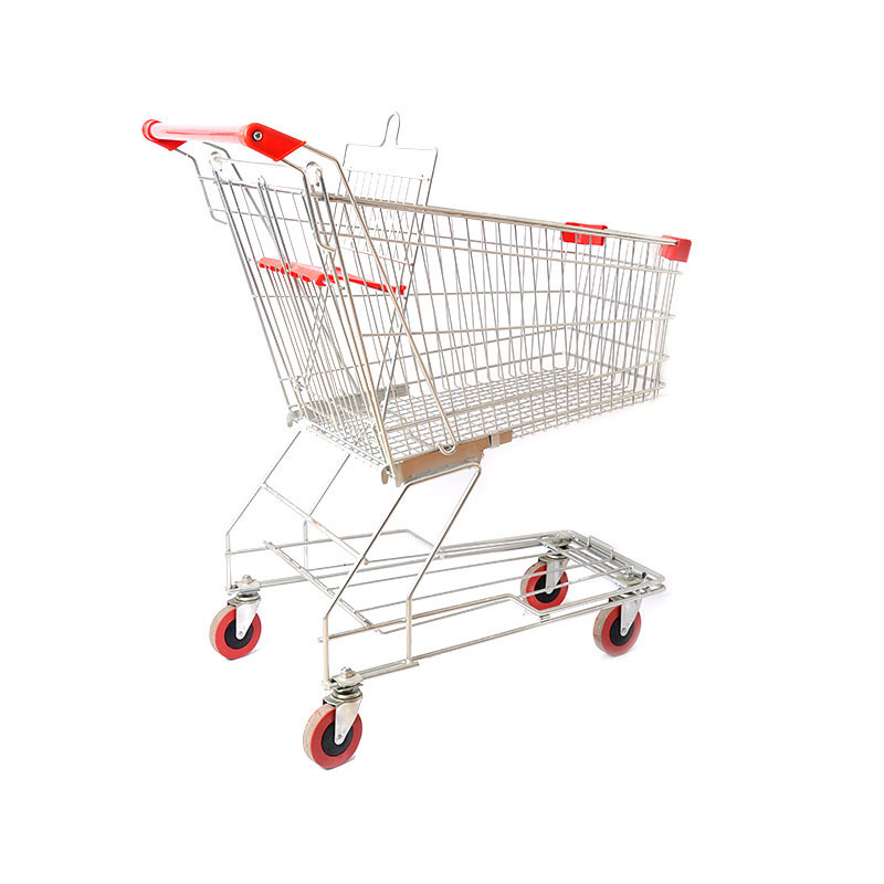 Portable Chrome Plated Supermarket Cart Trolley