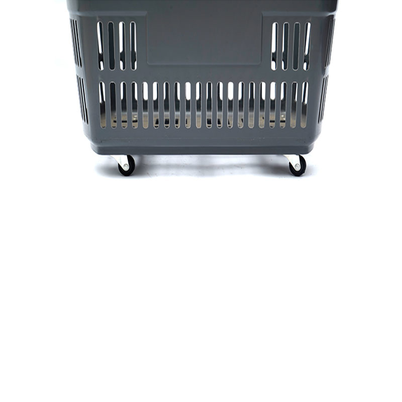 Supermarket Plastic Small Four-wheeled Trolley Shopping Basket