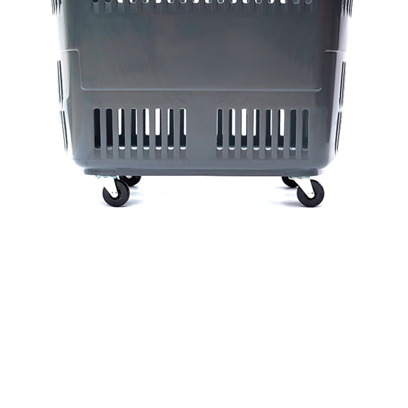 2 Handles Durable Shopping Hand Basket With Four Wheels