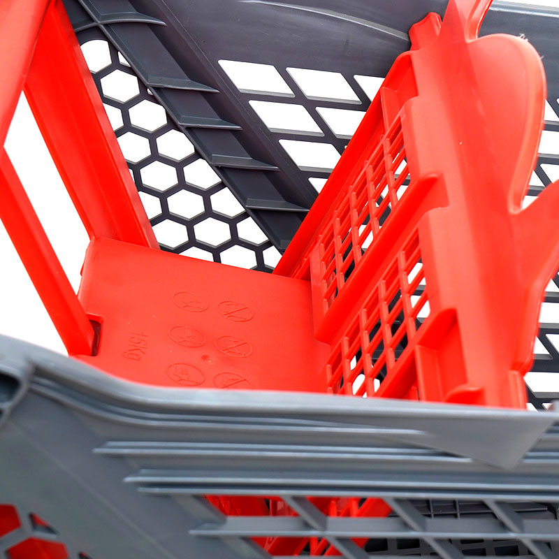 XC-PST-2. Plastic shopping cart + supermarket shopping easy to use shopping plastic custom color fixed specifications